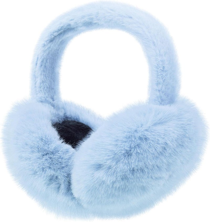 CHUANGLI Foldable Ear Muffs for Women Cold Weather Fluffy Earmuffs Winter Warm Headband Cute Slouchy Ear Warmers - Image 1